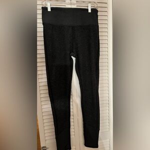 ALO Yoga, High-Waist Lounge Legging, Dark Heather Grey, Size XL